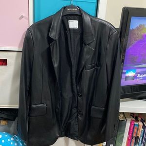Bershka Oversized Leather Blazer